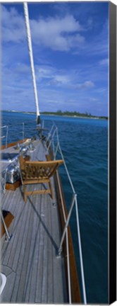 Framed Chair on a boat deck, Exumas, Bahamas Print