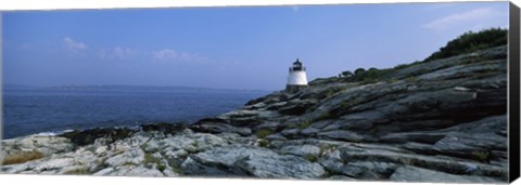 Framed Castle Hill Lighthouse at the seaside, Newport, Newport County, Rhode Island, USA Print