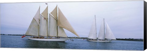 Framed Sailboats in the sea, Narragansett Bay, Newport, Newport County, Rhode Island, USA Print