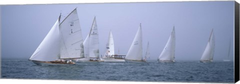 Framed Yachts racing in the ocean, Annual Museum Of Yachting Classic Yacht Regatta, Newport, Newport County, Rhode Island, USA Print