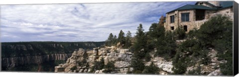 Framed Low angle view of a building, Grand Canyon Lodge, Bright Angel Point, North Rim, Grand Canyon National Park, Arizona, USA Print