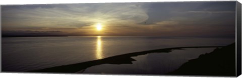 Framed Sunset over the sea, Ebey&#39;s Landing National Historical Reserve, Whidbey Island, Island County, Washington State, USA Print