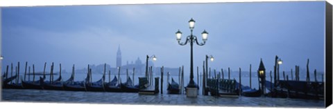 Framed Gondolas in a canal, Grand Canal, St. Mark&#39;s Square, San Giorgio Maggiore, Venice, Veneto, Italy Print