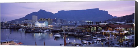 Framed Boats at a harbor, Victoria And Alfred Waterfront, Table Mountain, Cape Town, Western Cape Province, South Africa Print