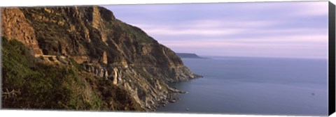 Framed Rock formations on the coast, Mt Chapman&#39;s Peak, Cape Town, Western Cape Province, South Africa Print