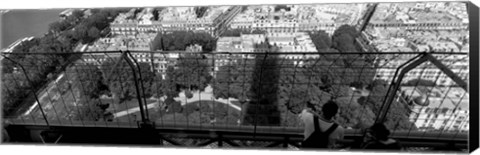 Framed High angle view of a city, Eiffel Tower, Paris, Ile-de-France, France Print