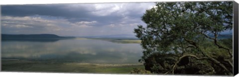 Framed Reflection of clouds in water, Lake Nakuru, Great Rift Valley, Lake Nakuru National Park, Kenya Print