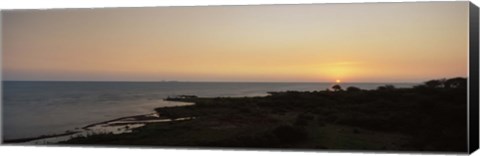 Framed Sunset over a lake, Lake Victoria, Great Rift Valley, Kenya Print