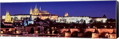 Framed Charles Bridge, Hradcany Castle, St. Vitus Cathedral, Prague, Czech Republic Print