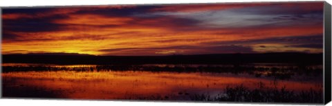 Framed Clouds over a lake, Bosque del Apache National Wildlife Refuge, Socorro County, New Mexico, USA Print