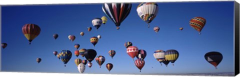 Framed Hot air balloons floating in sky, Albuquerque International Balloon Fiesta, Albuquerque, Bernalillo County, New Mexico, USA Print