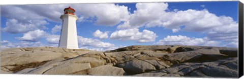 Framed Low Angle View Of A Lighthouse, Peggy's Cove, Nova Scotia, Canada Print