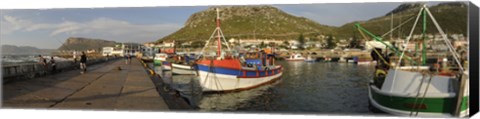 Framed Fishing boats at a harbor, Kalk Bay, False Bay, Cape Town, Western Cape Province, South Africa Print