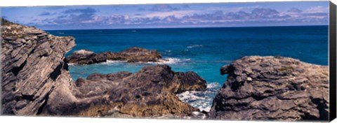 Framed Rock formations on the coast, Bermuda Print