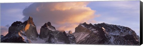 Framed Clouds over mountains, Torres Del Paine, Torres Del Paine National Park, Chile Print