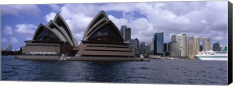 Framed Opera house at the waterfront, Sydney Opera House, Sydney Harbor, Sydney, New South Wales, Australia Print