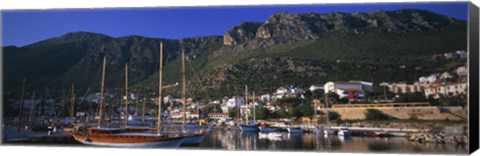 Framed Boats at a marina, Kas, Antalya Province, Turkey Print