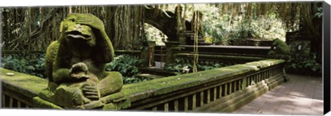 Framed Statue of a monkey in a temple, Bathing Temple, Ubud Monkey Forest, Ubud, Bali, Indonesia Print