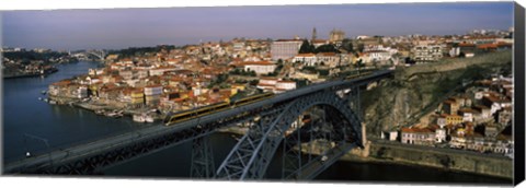 Framed Bridge across a river, Dom Luis I Bridge, Duoro River, Porto, Portugal Print