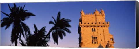 Framed Low angle view of a tower, Torre De Belem, Belem, Lisbon, Portugal Print