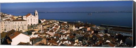 Framed High angle view of buildings in a city, Alfama, Lisbon, Portugal Print
