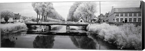 Framed Bridge across a channel connecting Bruges to Damme, West Flanders, Belgium Print