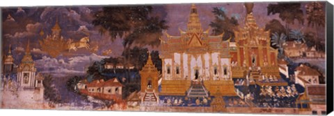 Framed Ramayana murals in a palace, Royal Palace, Phnom Penh, Cambodia Print