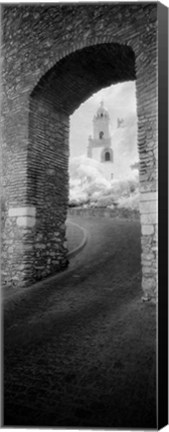 Framed Church viewed through an archway, Puerta Del Sol, Medina Sidonia, Cadiz, Andalusia, Spain Print