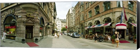 Framed Buildings in a city, Biblioteksgatan and Master Samuelsgatan streets, Stockholm, Sweden Print