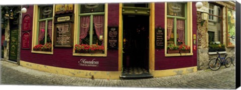 Framed Facade of a restaurant, Patershol, Ghent, East Flanders, Flemish Region, Belgium Print