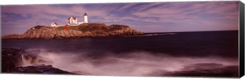 Framed Lighthouse on the coast, Nubble Lighthouse, York, York County, Maine Print