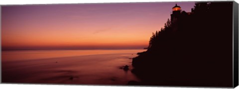 Framed Bass Head Lighthouse at dusk, Bass Harbor, Maine Print