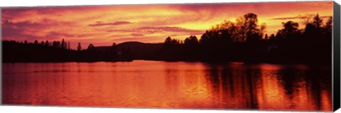 Framed Lake at sunset, Vermont, USA Print
