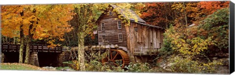 Framed Glade Creek Grist Mill, Babcock State Park, West Virginia, USA Print