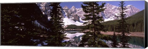 Framed Lake andf mountains, Alberta, Canada Print