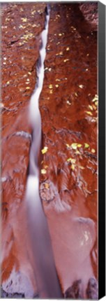 Framed Stream flowing through rocks, Zion National Park, Utah Print