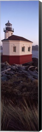 Framed Lighthouse at the coast, Coquille River Lighthouse, Bandon, Coos County, Oregon, USA Print