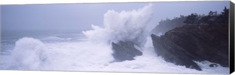 Framed Waves breaking on the coast, Shore Acres State Park, Oregon Print