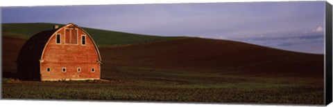 Framed Red Barn in a Field, Palouse, Washington State Print