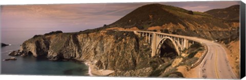 Framed Bridge on a hill, Bixby Bridge, Big Sur, California, USA Print