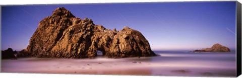 Framed Rock formation on the beach, one hour exposure, Pfeiffer Beach, Big Sur, California Print