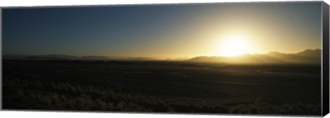 Framed Sunset over mountains, Sossusvlei, Namib Desert, Namibia Print