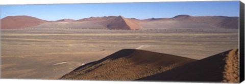 Framed Sand dunes, Namib Desert, Namibia Print