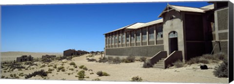 Framed Abandoned hospital in a mining town, Kolmanskop, Namib desert, Karas Region, Namibia Print