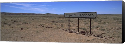Framed Tropic Of Capricorn sign in a desert, Namibia Print