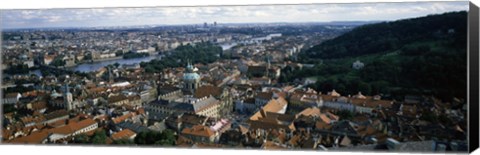 Framed Aerial view of Prague, Czech Republic Print