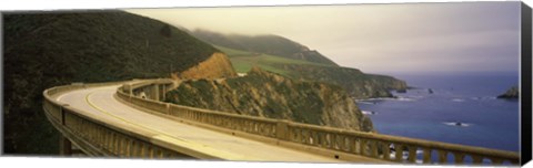 Framed Bridge at the coast, Bixby Bridge, Big Sur, Monterey County, California, USA Print