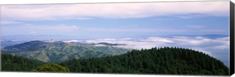 Framed View of San Francisco from Mt Tamalpais, Marin County, California, USA Print