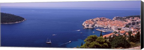 Framed Buildings at the waterfront, Dubrovnik, Dalmatia, Croatia Print