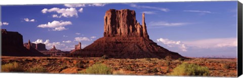 Framed Rock formations on a landscape, The Mittens, Monument Valley Tribal Park, Monument Valley, Utah, USA Print